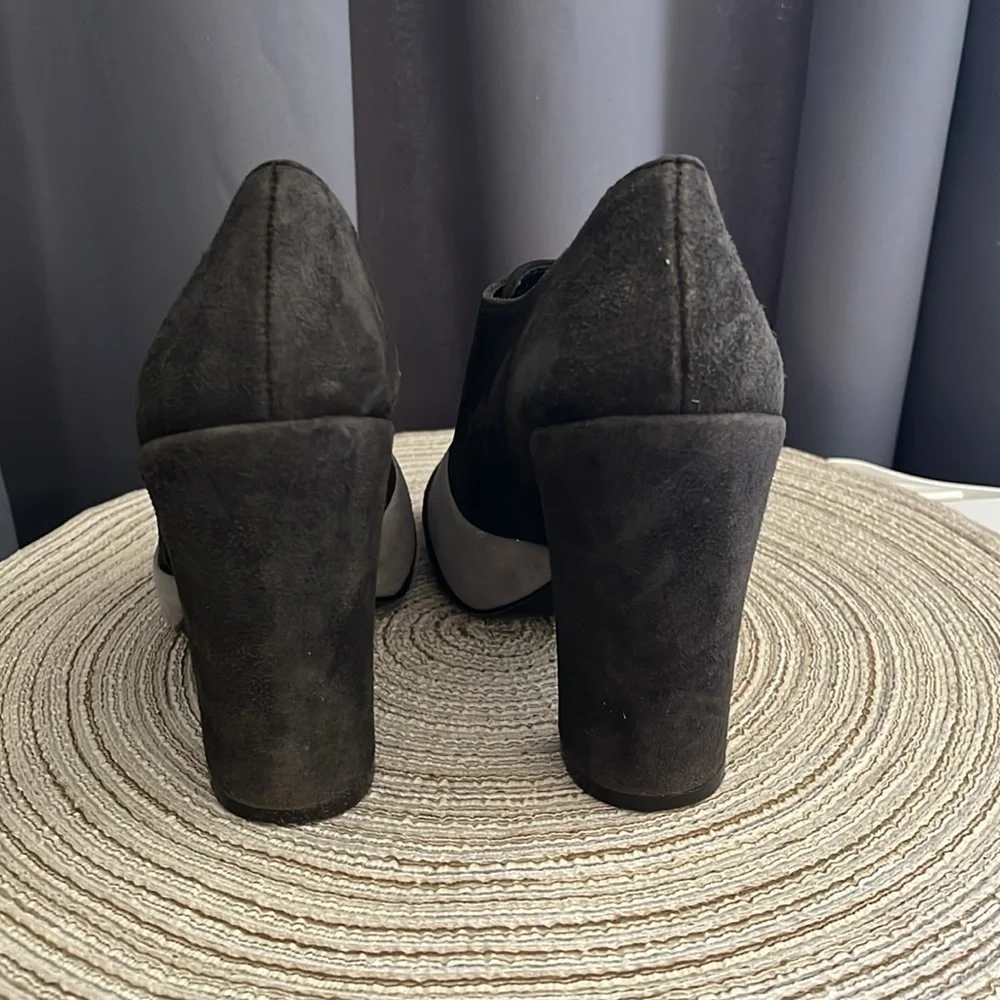 Tory Burch‎ Suede leather colorblock pattern pumps heels sz 6